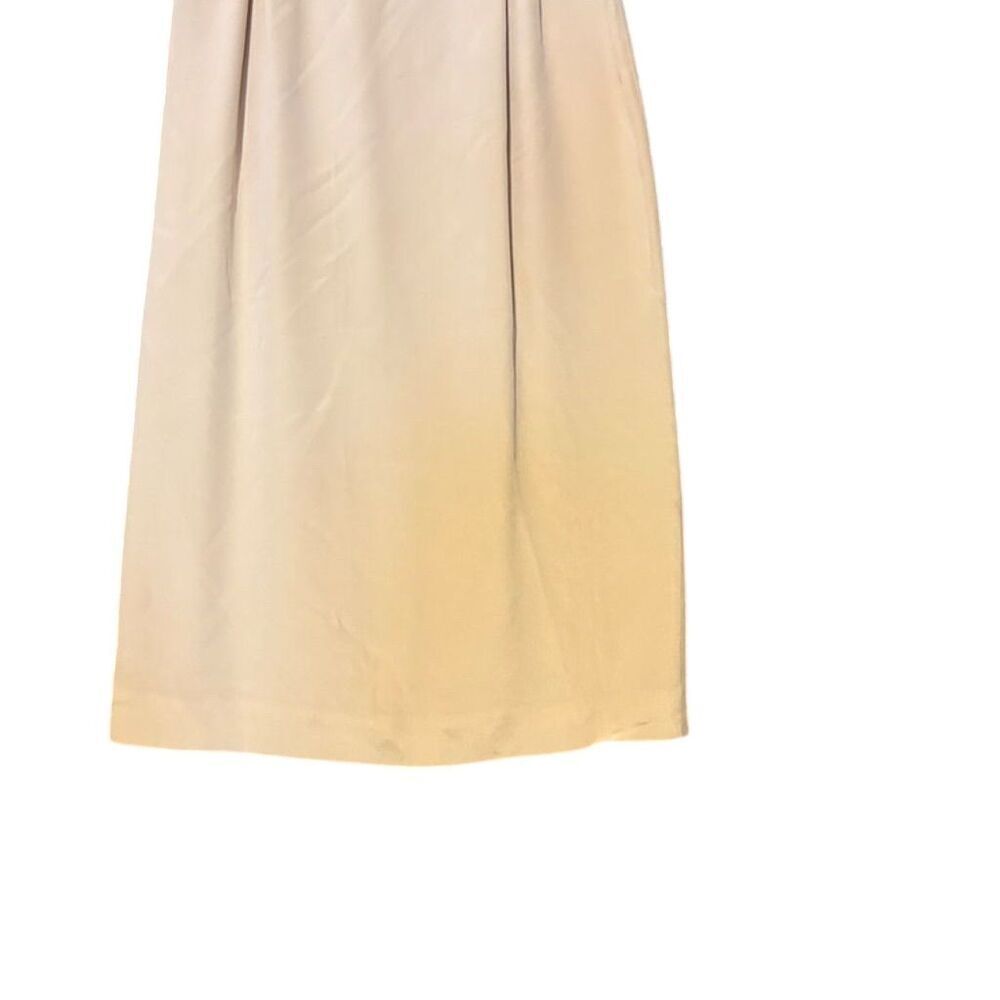 Rimini Women's Beige Silk Midi Skirt Size 14 Formal Elastic Waist